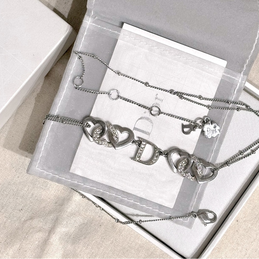 Authentic Christian Dior White Gold necklace